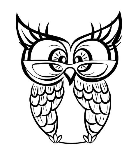 Раскраска Сова на ветке для детей