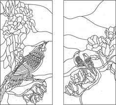 Трафареты для витража птицы