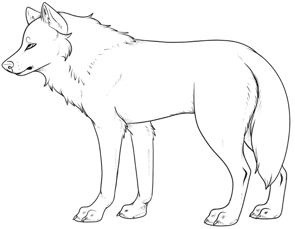 Трафарет волка для рисования