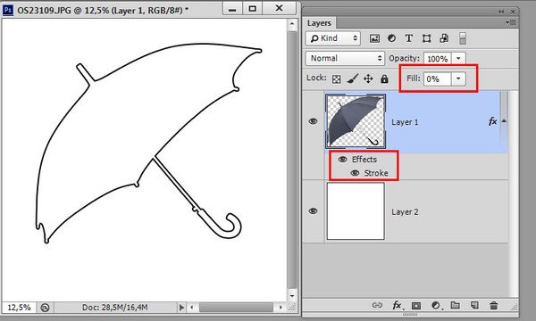 Для фотошопа объекты контур
