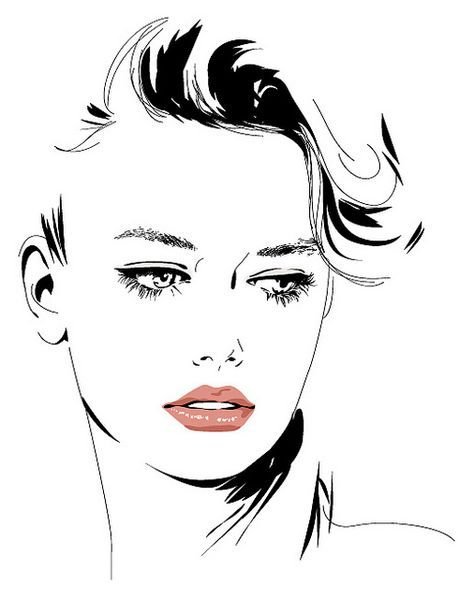 Женское лицо Графика