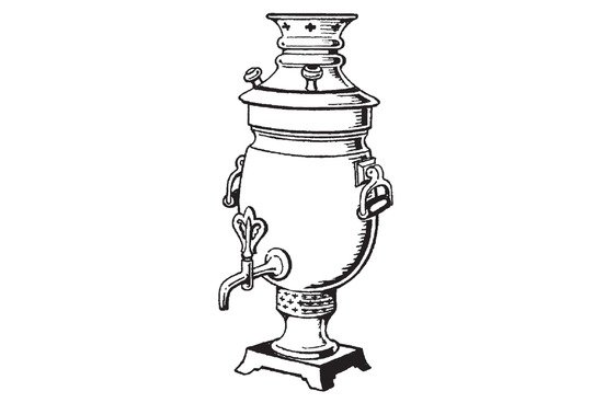 Самовар трафарет