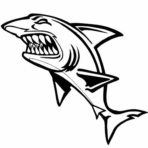 Тату очертания акулы