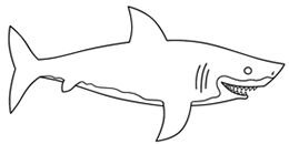 Силуэт акулы для вырезания