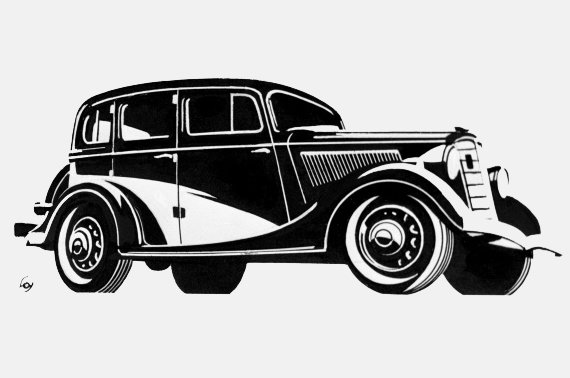 Силуэт старой машины