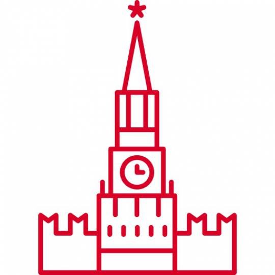 Спасская башня Московского Кремля раскраска