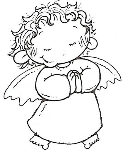 Ангелочек трафарет раскраска