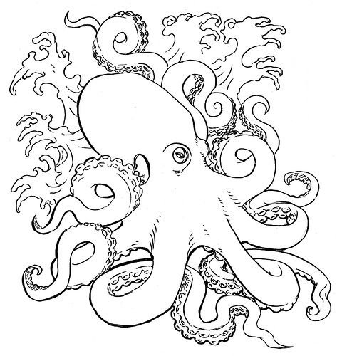 Осьминог карандашом