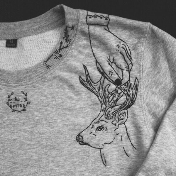 Вышивка контуром на одежде