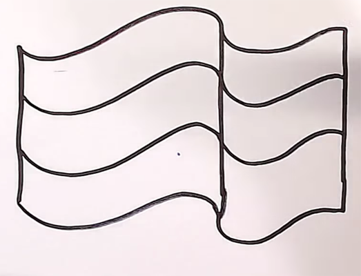 Российский флаг карандашом