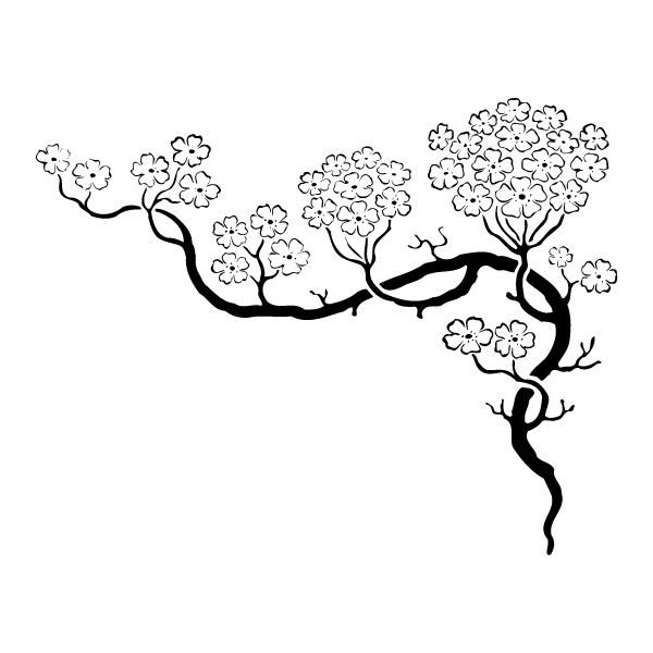 Дерево Сакуры трафарет