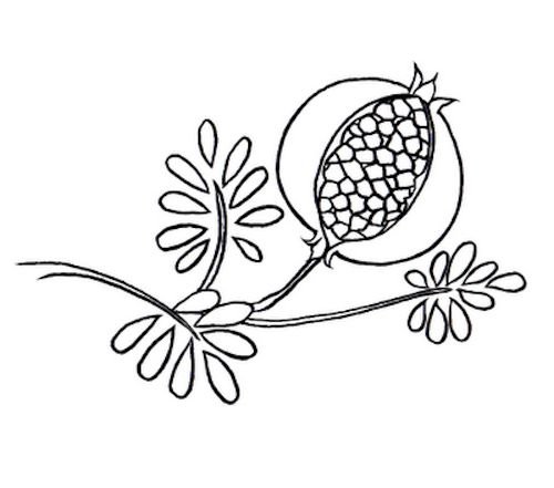 Гранат эскиз для броши