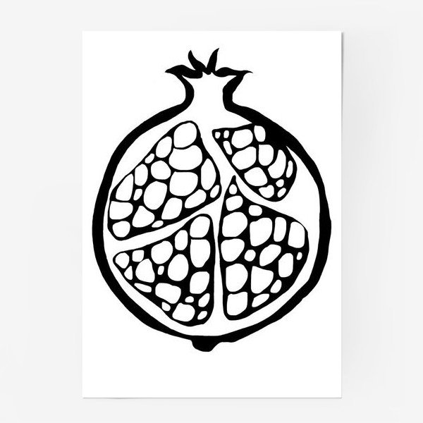 Силуэт граната фрукт