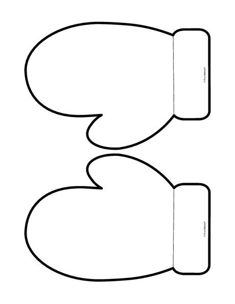 Трафарет варежки для снеговика