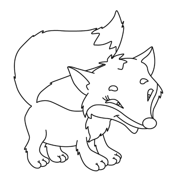 Трафарет лисы для раскрашивания