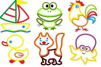 Раскраски для самых маленьких с цветным контуром