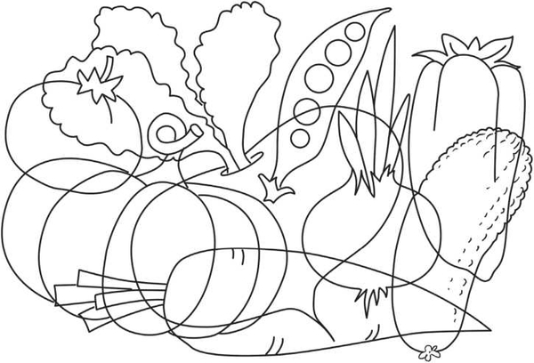 Овощи наложенные контуры