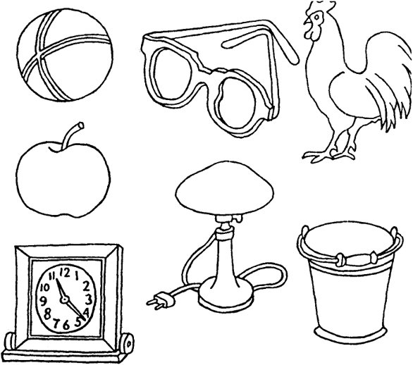 Контуры различных предметов