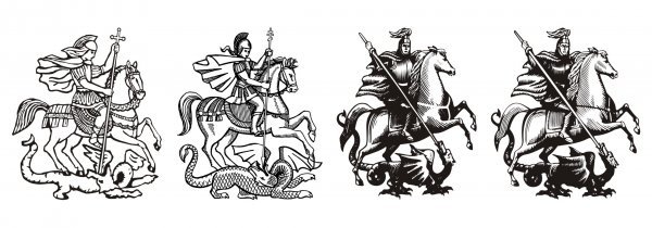 Георгий Победоносец герб вектор