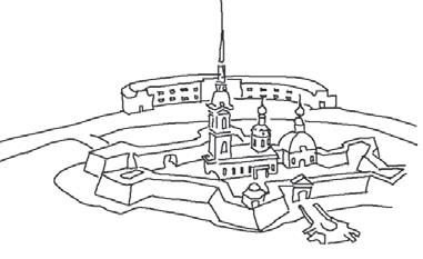Петропавловская крепость СПБ рисунок
