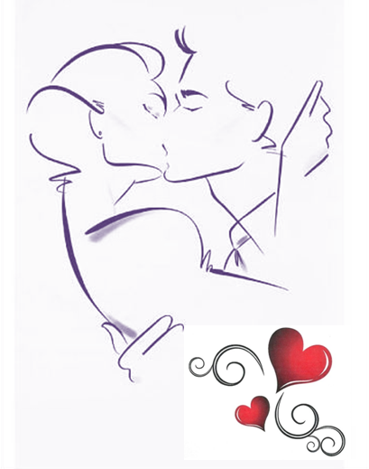 Влюбленная пара контур