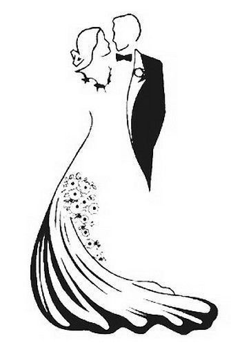 Жених и невеста контур