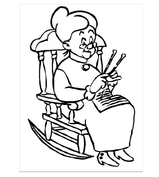 Раскраска бабушка