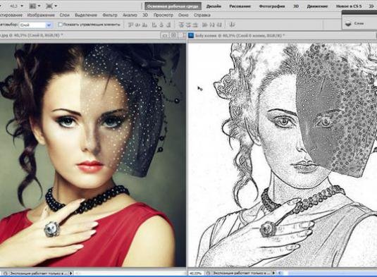 Перевести фотографию в контурный рисунок