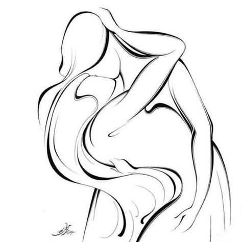 Контурные рисунки карандашом