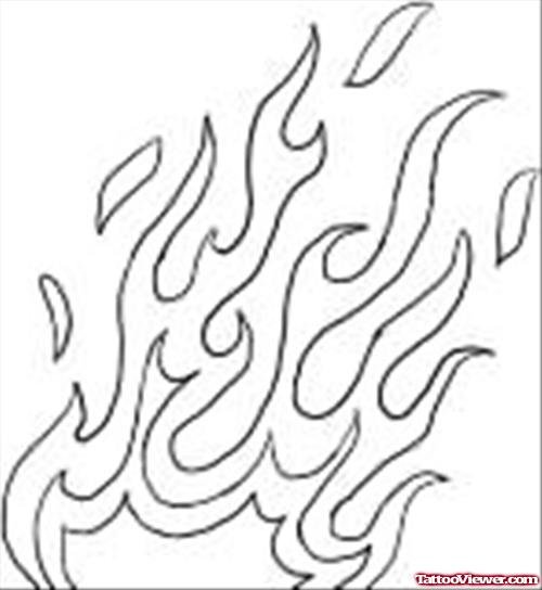 Эскиз пламя контур