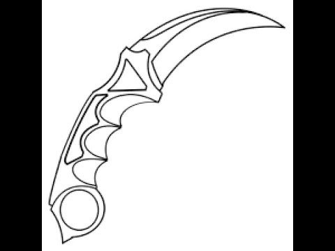 Керамбит чб для печати