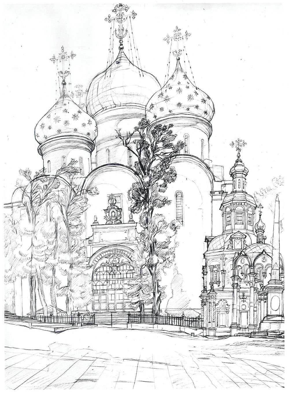 Свято-Троицкая Сергиева Лавра рисунок
