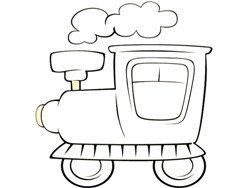 Раскраска для детей паровозик с вагонами