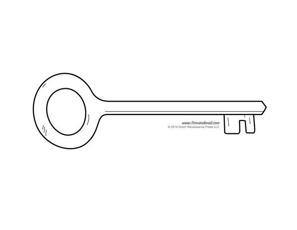 Шаблон ключика из бумаги