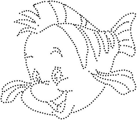 Обвести рыбу по точкам