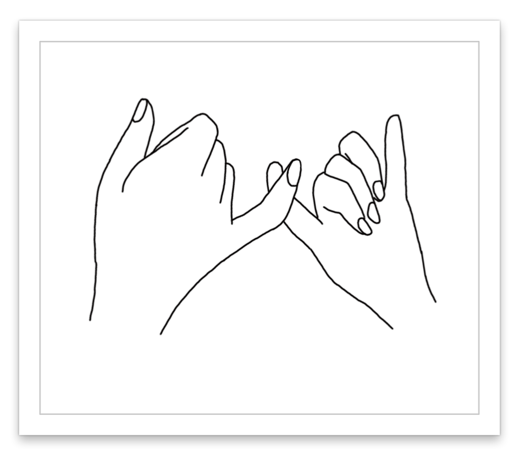 Эскизы на руку. Ладонь рисунок. Скрещенные мизинцы. Две руки символ.