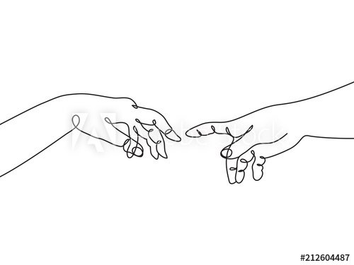 Сотворение Адама контур