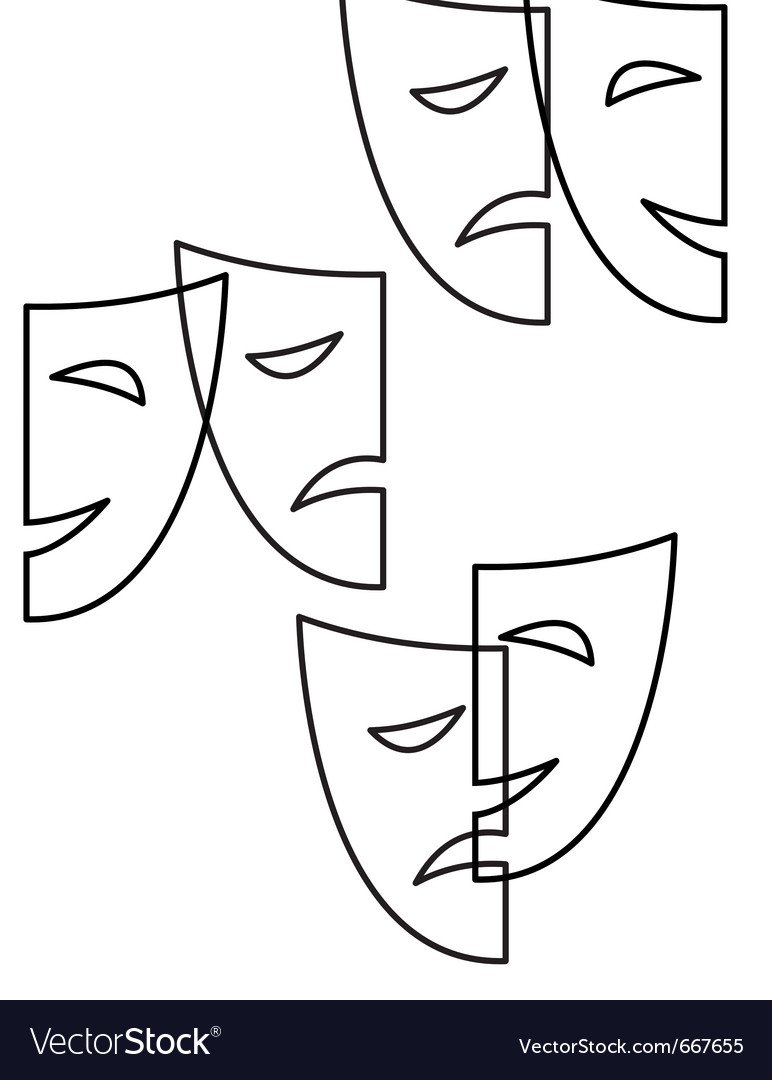 Театральные маски контур