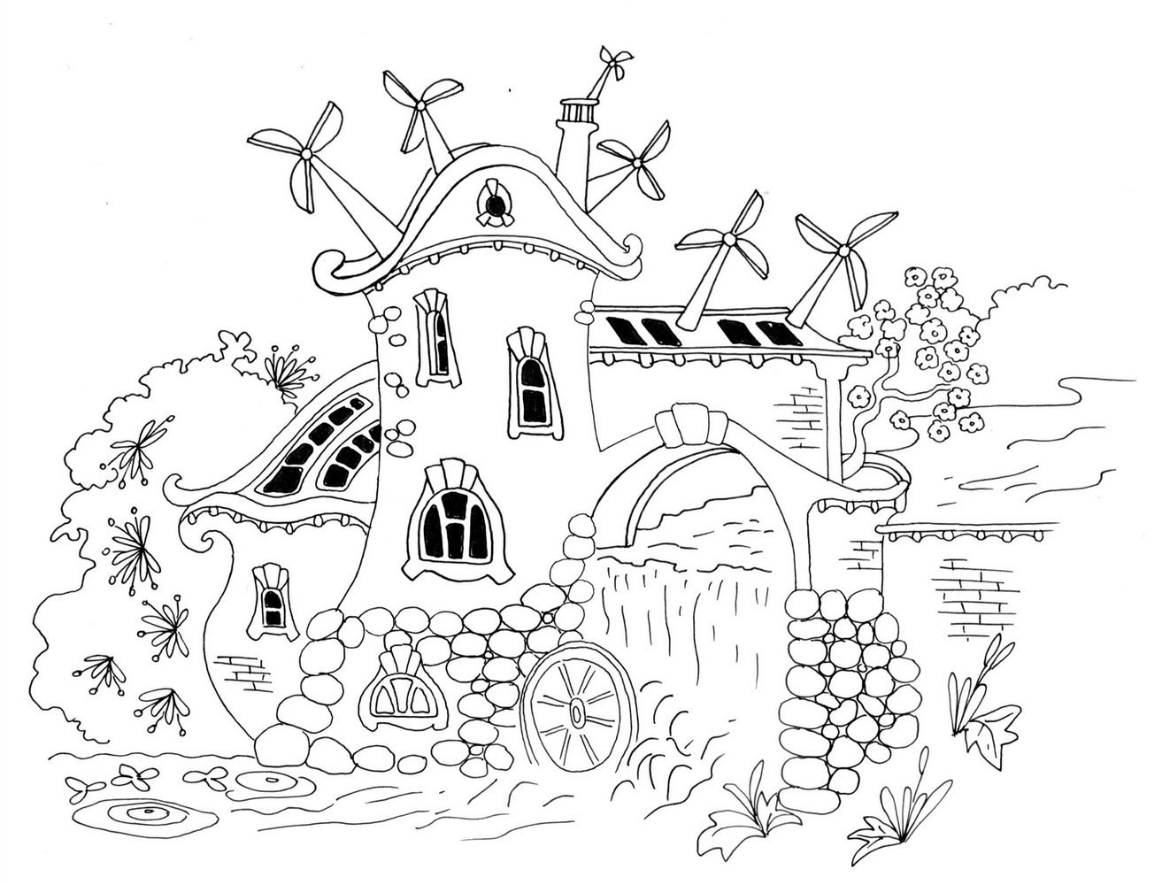 Сказочный домик рисунок