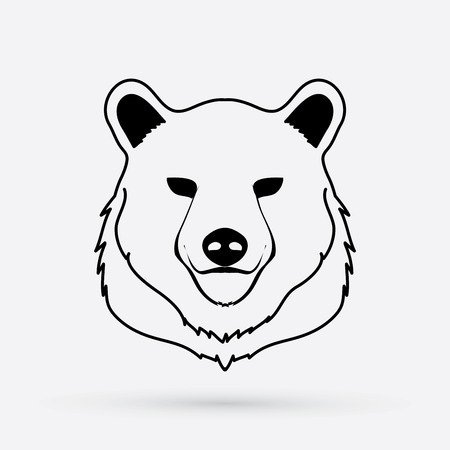 Голова медведя контур