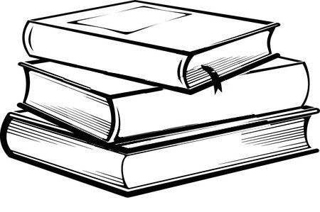 Картинки контурные стопка книг