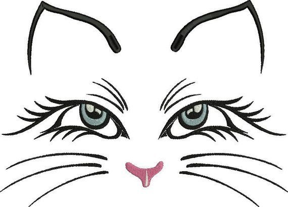 Кошачья мордочка трафарет