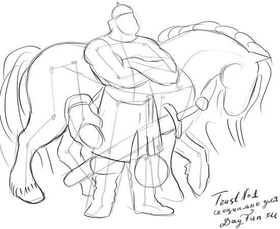 Этапы рисования лошади для детей