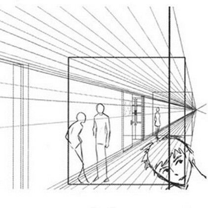 Перспектива школьного коридора