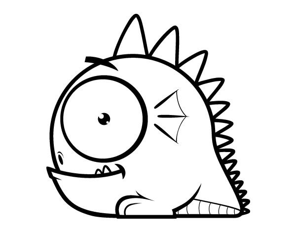 Раскраска милый монстрик