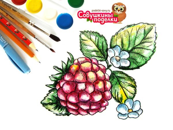 Рисование пальчиками малина