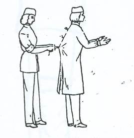 Облачение в стерильный халат