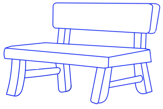 Скамейка карандашом
