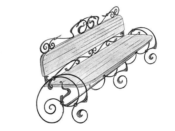 Лавочка сбоку скетч