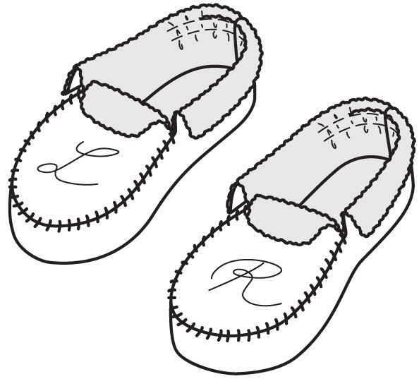 Домашние тапочки раскраска